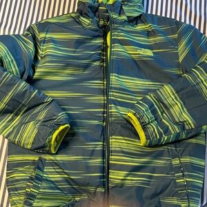 The North Face Kids Puffer Jacket - Blue and Yellow Stripes